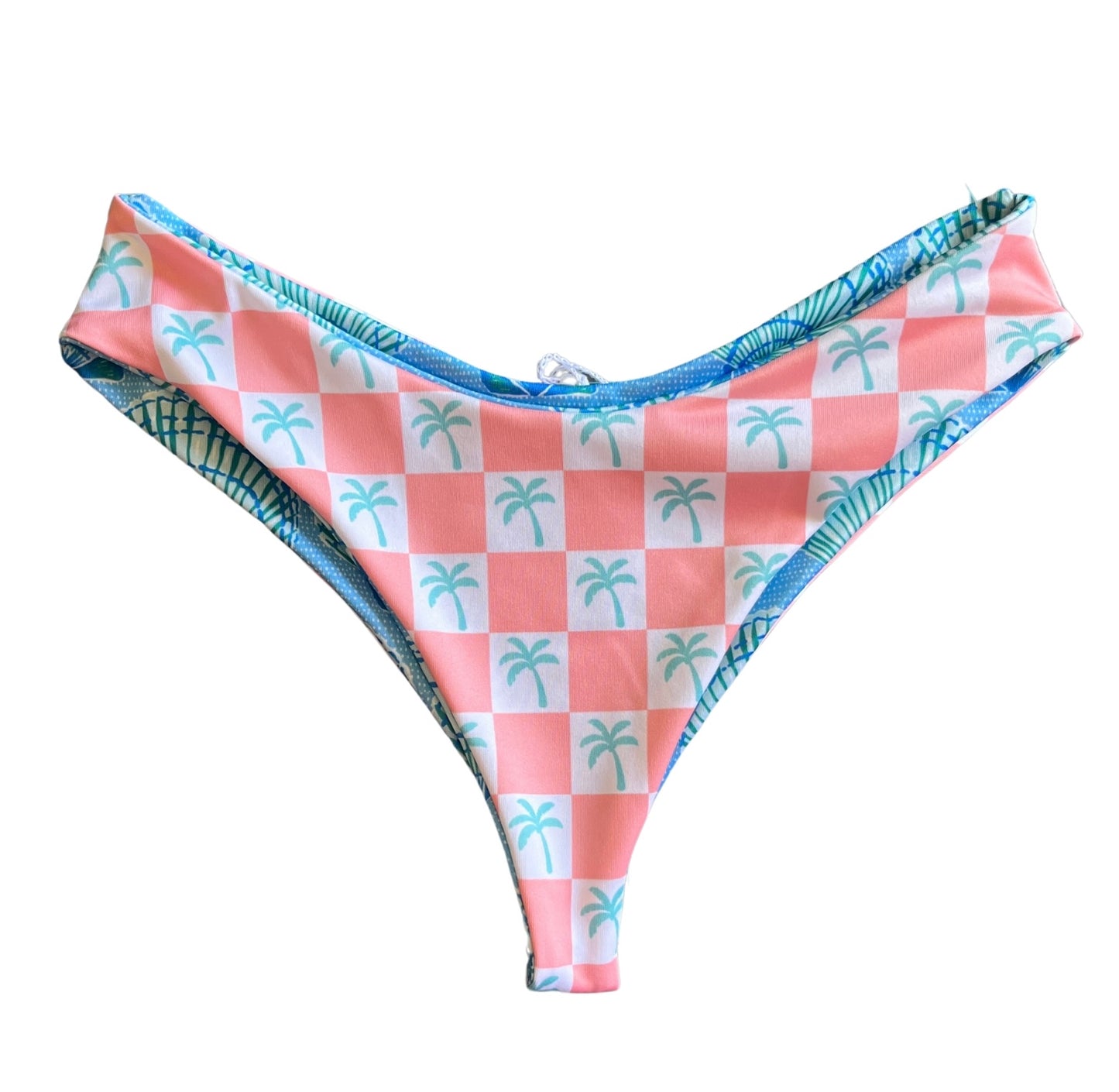 Waimea bottom (XS) - Mint Shells & Miami Palm Checkers