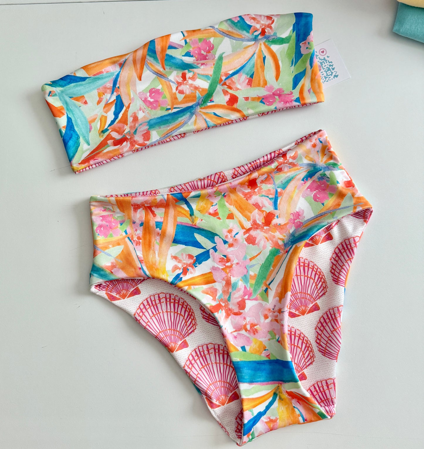 XS bikini set - Pink Shells & Pacific Paradise