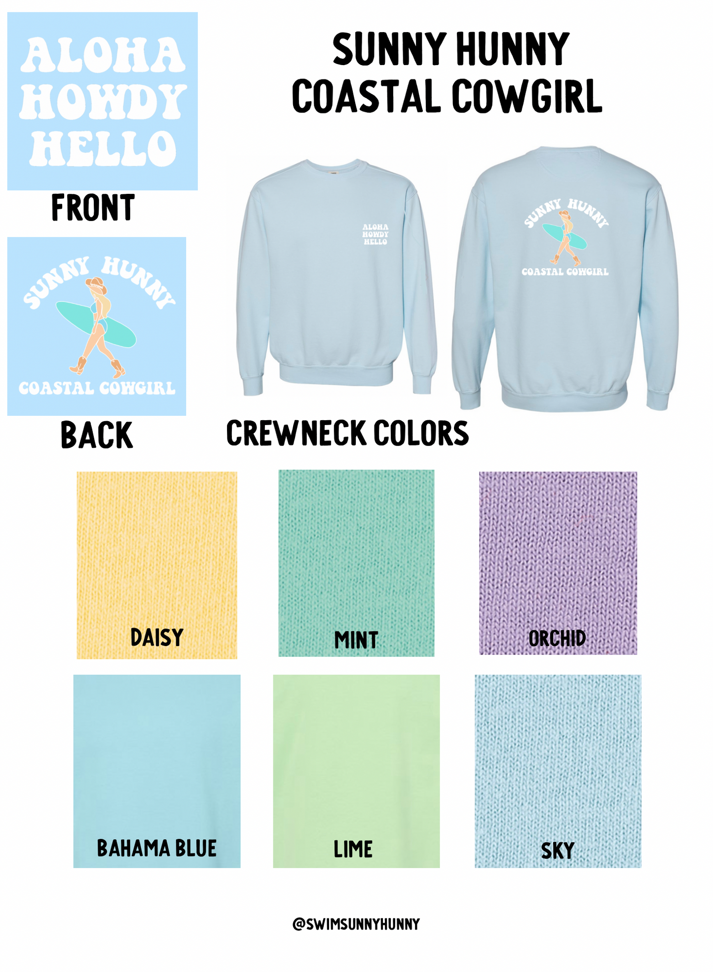 Sunny Hunny Coastal Cowgirl Crewneck