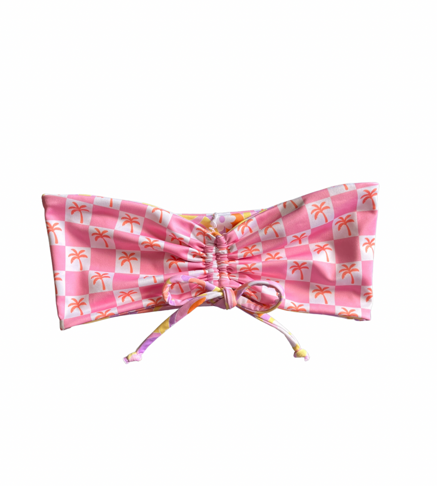 Antigua top (Small) - Malibu Sunset & Coral Palm Checkers