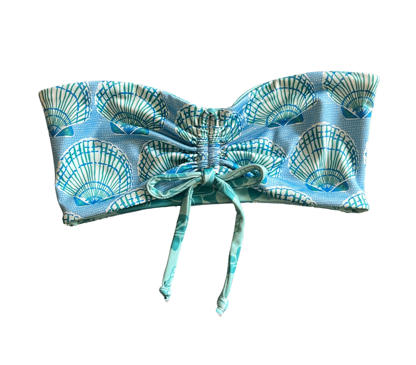 Antigua top (XS) - original Teal Shark Floral & Mint Shells