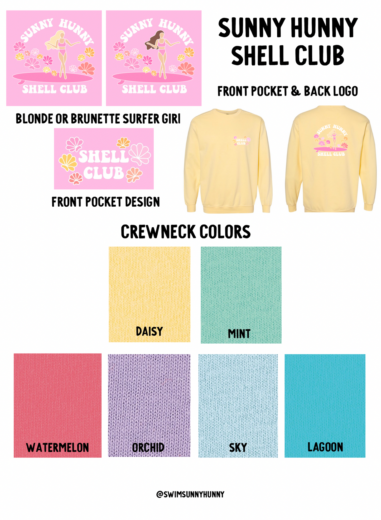 Sunny Hunny Shell Club crewneck sweatshirt