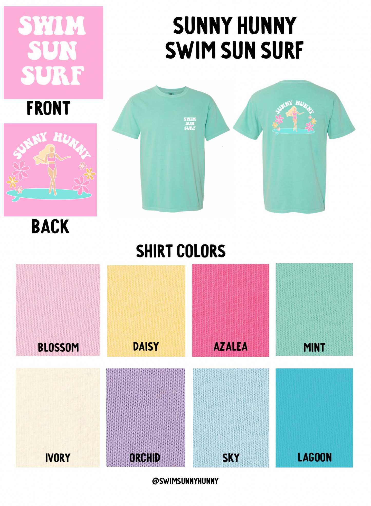 Sunny Hunny “Swim Sun Surf” Tee