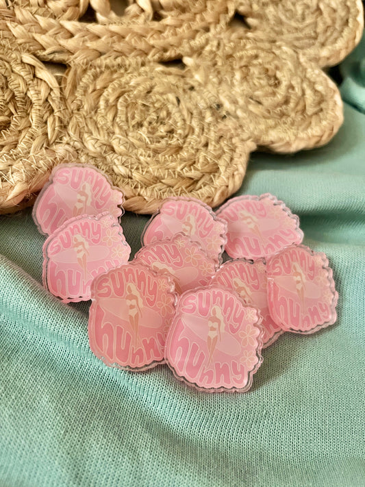 Sunny Hunny pin (pink)