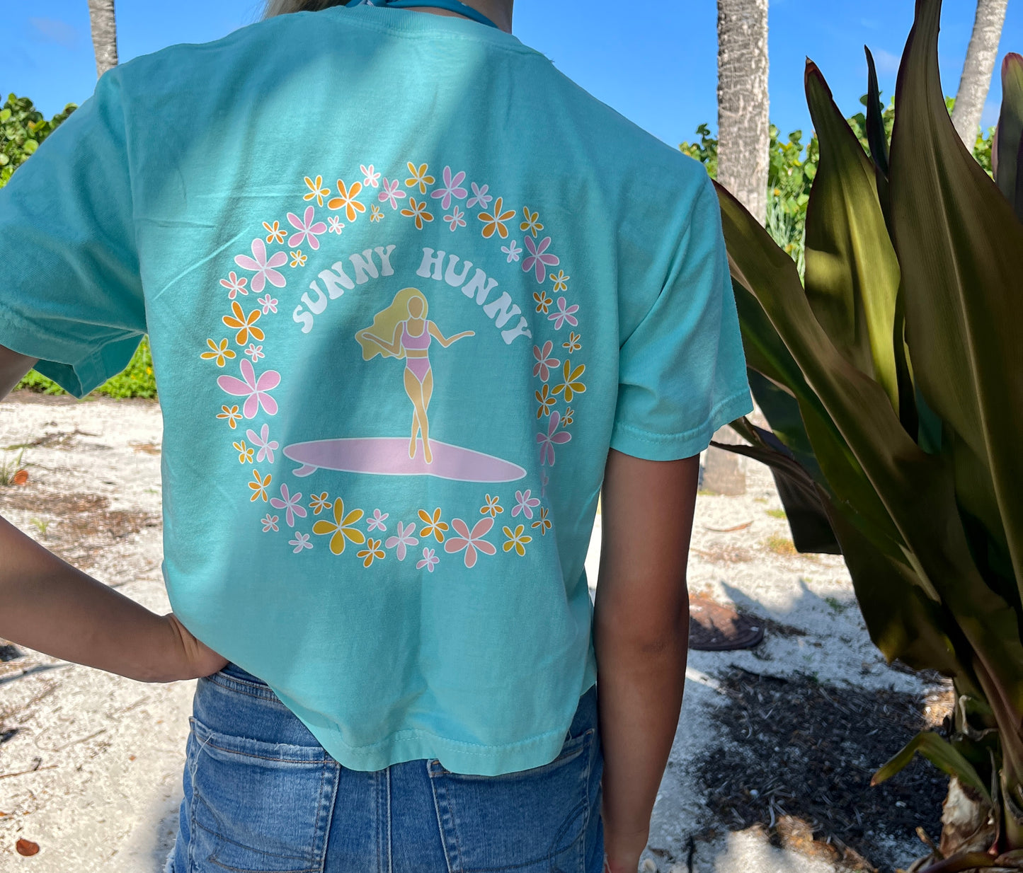 Plumeria Surfer Girl tee