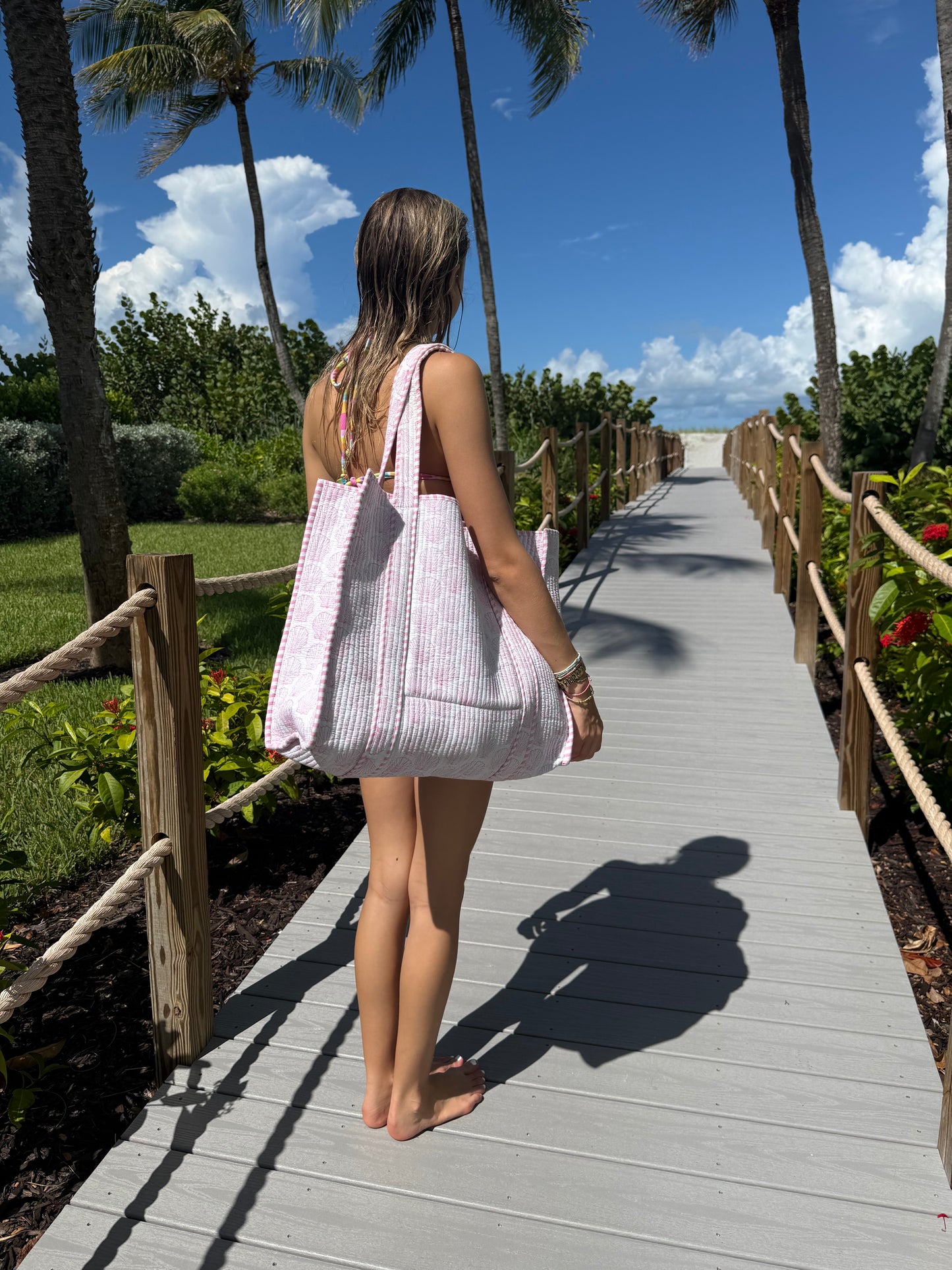 Pink Shell Beach Tote