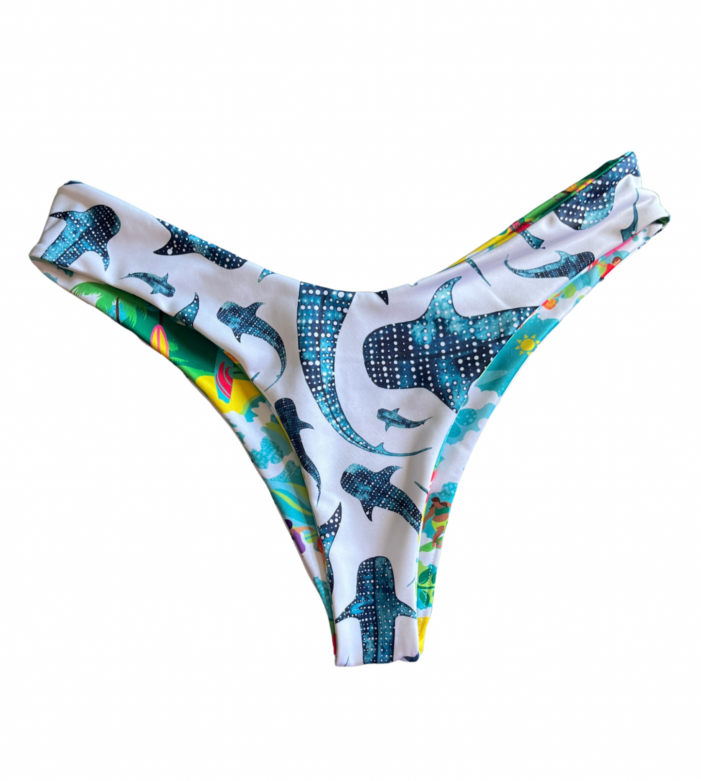 Bali bottom (XL) - Watercolor Whale Shark & Surf’s Up