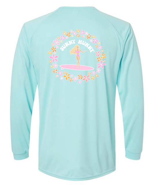 Plumeria Surfer Girl - UPF Sun Tee