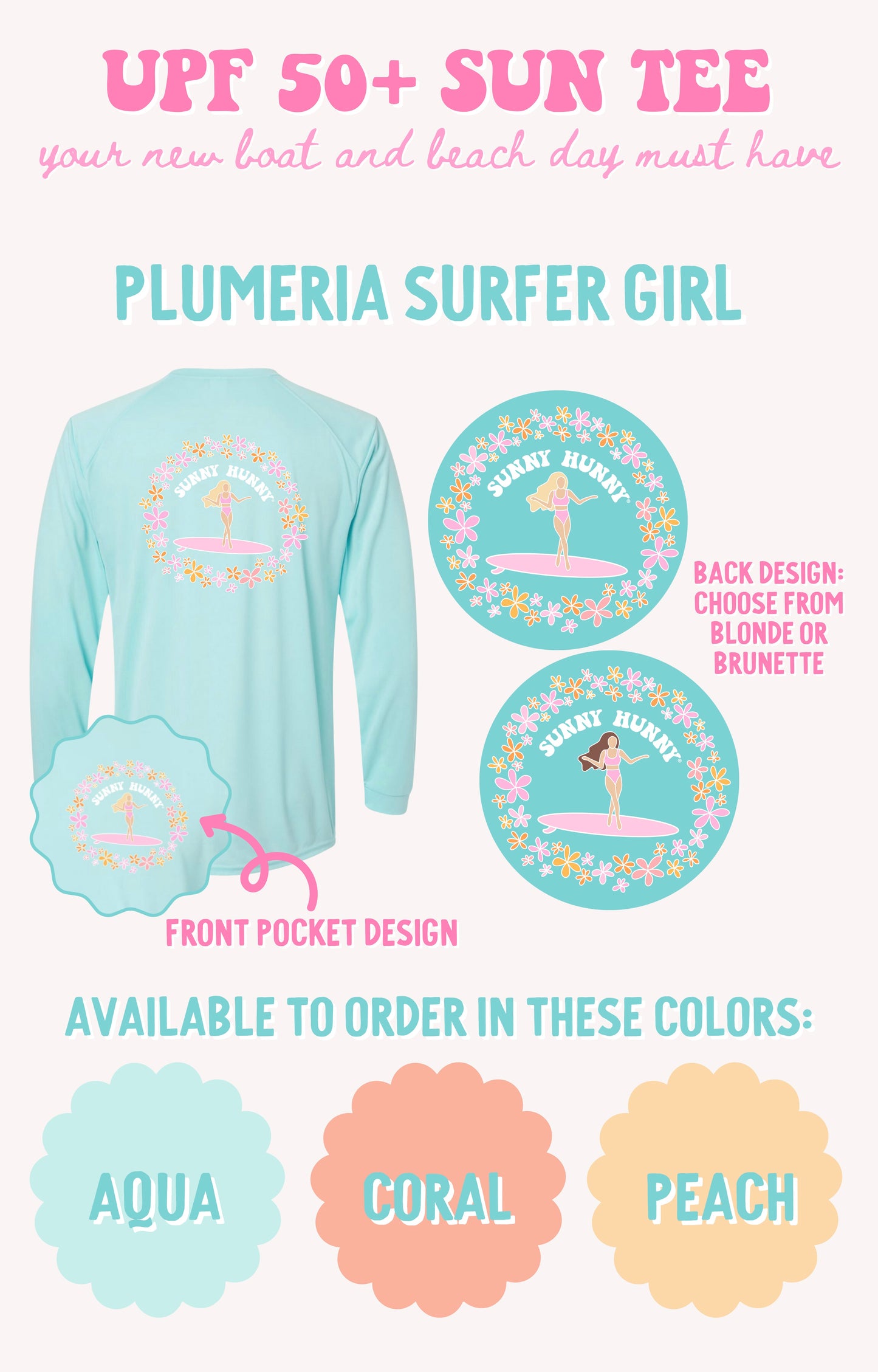 Plumeria Surfer Girl - UPF Sun Tee