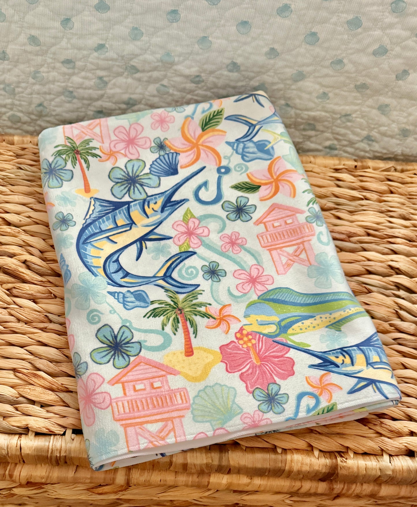 Fishin' Pretty Beach Towel